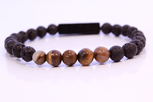 LAVA ROCK(DIFFUSER) AND TIGER EYE BRACELET