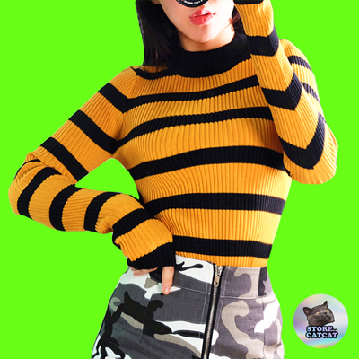 90's stripe knitted top