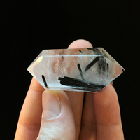 Black Tourmaline Crystal Quartz Wand - Thumbnail 1