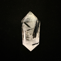 Black Tourmaline Crystal Quartz Wand - Thumbnail 2