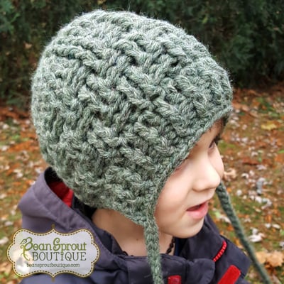 Texture weave earflap hat