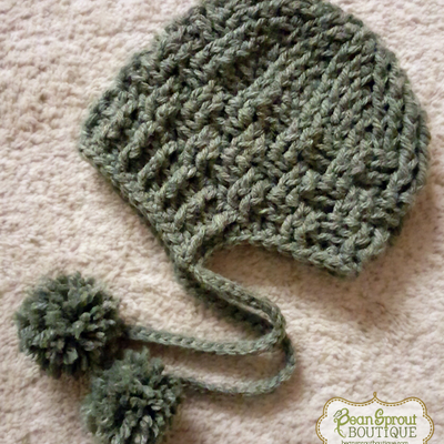 Texture weave earflap hat
