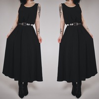 RESERVED FOR ERICA.EYLER - SOLSTICE - Vintage 90s Matte Witch Gown  - Thumbnail 3