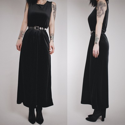 Reserved for @isode   - sorceress - vintage 90s velvet witch gown