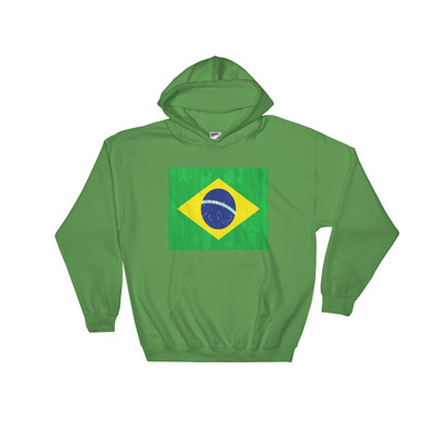Brazil design hooded sweatshirt graphic on the front