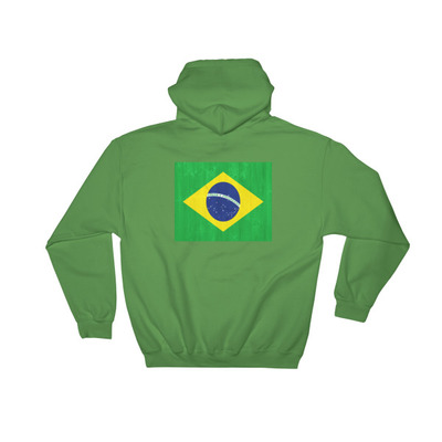 Brazil design hooded sweatshirt graphic on the back