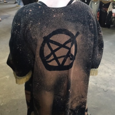 Pentagram bleached kimono