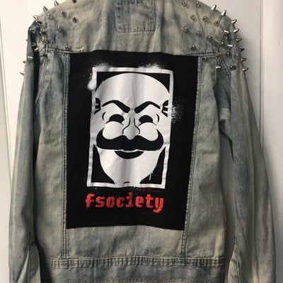 Mr. robot spiked demin jacket - Thumbnail 1