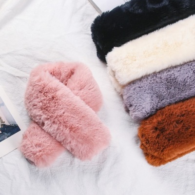 Rabbit fur warm scarf