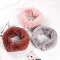 Rabbit fur warm scarf - Thumbnail 1