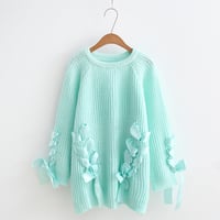Lace up lolita pastel sweater - Thumbnail 1