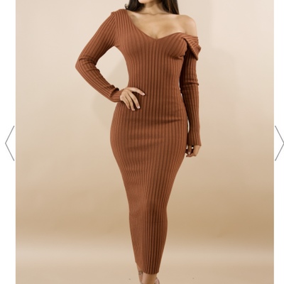 Classic rib knit dress