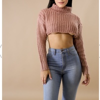Distressed turtle crop sweater - Thumbnail 1