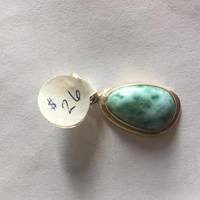 Larimar and/or Amber Silver Pendant - Thumbnail 3