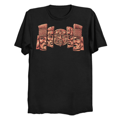 Ancient faces (earth tones) t-shirt