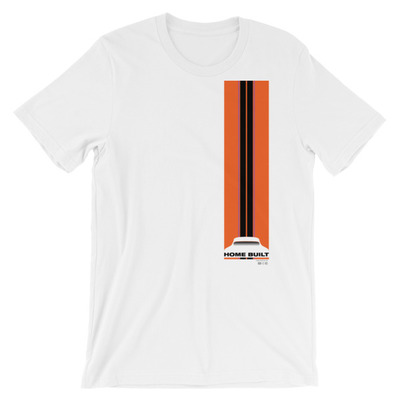 Orange stripe white unisex t-shirt