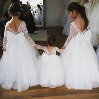 Pink/White Flower Girl Dresses for Wedding Party - Thumbnail 1