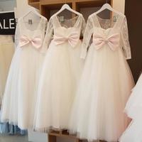 Pink/White Flower Girl Dresses for Wedding Party - Thumbnail 2