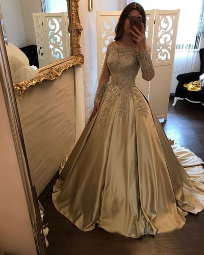 Elegant Long Sleeves Prom Dress Birthday Dress Graduation Dress