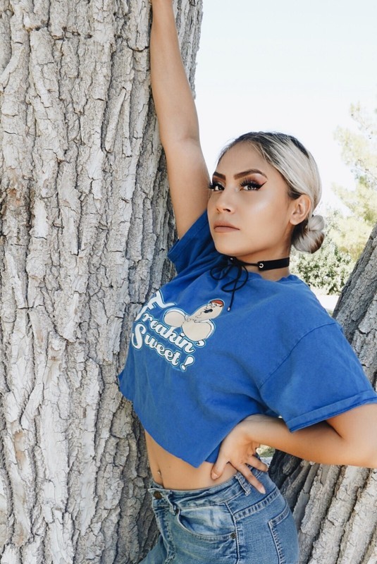 Freakin' Sweet Blue Family Guy Crop Top