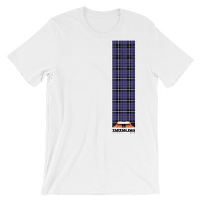 Tartan stripe white unisex t-shirt
