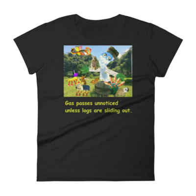 Women's short sleeve t-shirt "gas passes" - Thumbnail 2