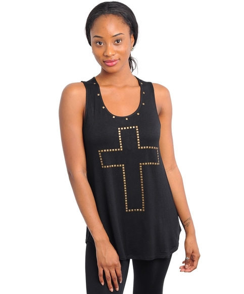 Studded Cross Top