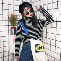 VINTAGE TURTLENECK STRIPE TOP - Thumbnail 1