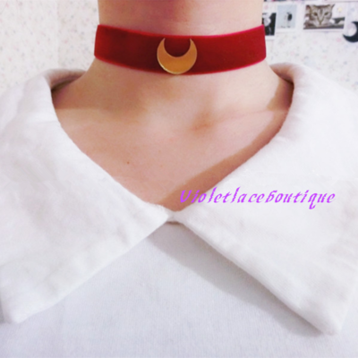 Sailor moon velvet red choker