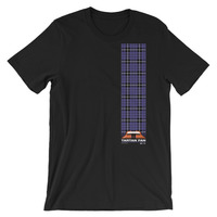 Tartan Stripe Black Unisex T-Shirt - Thumbnail 1