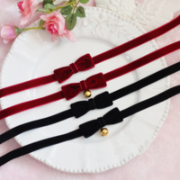 Velvet Bow Bell Ribbon Choker - Thumbnail 2