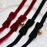 Velvet Bow Bell Ribbon Choker - Thumbnail 4