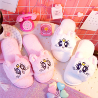 Cartoon Sailor Moon Luna Cat Furry Slippers - Thumbnail 1