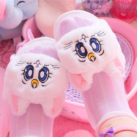 Cartoon Sailor Moon Luna Cat Furry Slippers - Thumbnail 3