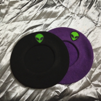 Punk Soft Alien Extra-terrestrial Embroidery Beret Hat - Thumbnail 4