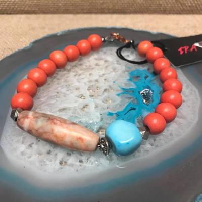 Wild Child Wood/Gemstone Bracelet - Color #4