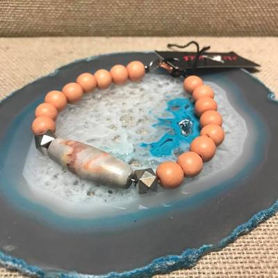 Wild child wood/gemstone bracelet - color #5