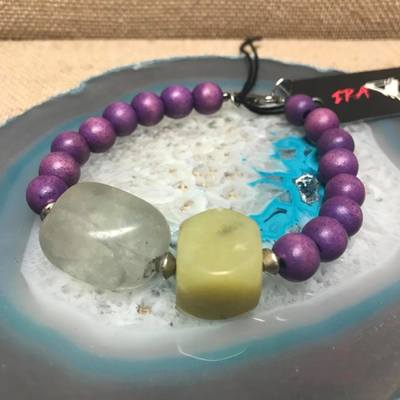 Wild child wood/gemstone bracelet - color #11