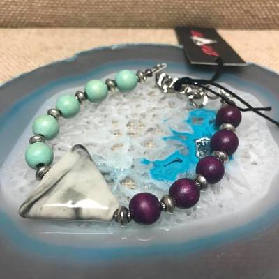 Wild child wood/gemstone bracelet - color #17