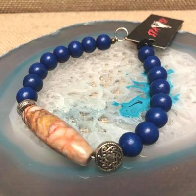 Wild child wood/gemstone bracelet - color #20