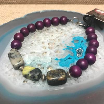 Wild Child Wood/Gemstone Bracelet - Color #21