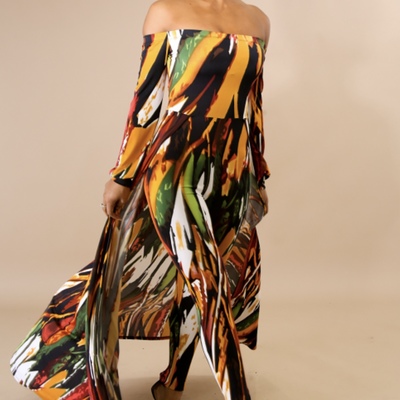 Paint splash maxi jumpsuit