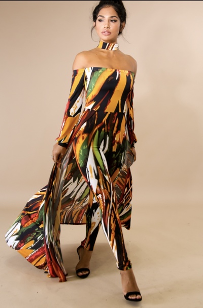 Paint Splash Maxi Jumpsuit