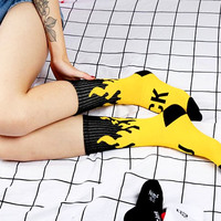 Free Shipping-F U C K YELLOW FLAME SOCKS - Thumbnail 2