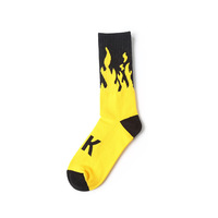 Free Shipping-F U C K YELLOW FLAME SOCKS - Thumbnail 4