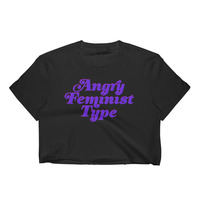 Angry Feminist Type Crop Top - Thumbnail 1