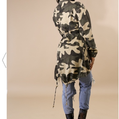 Long line camoflauge jacket