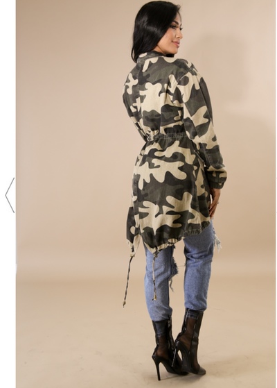 Long line Camoflauge Jacket