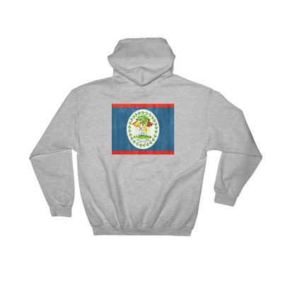 Belizan design hooded sweatshirt graphic on the back