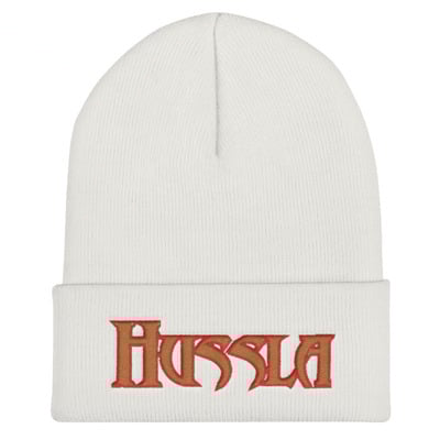 Gold red hussla solo 11302017 cuffed beanie